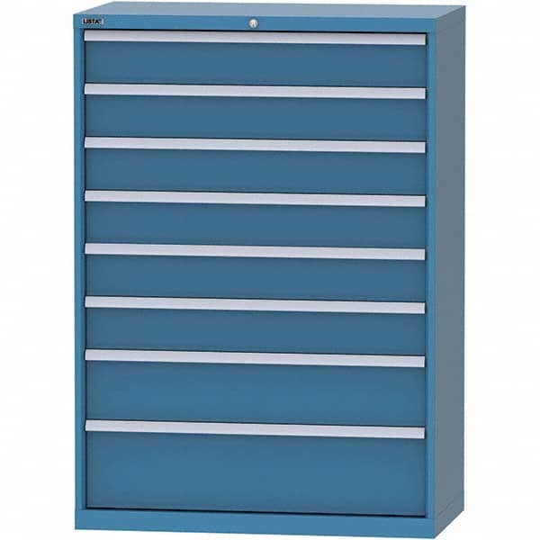 LISTA - 8 Drawer, 84 Compartment Bright Blue Steel Modular Storage Cabinet - Apex Tool & Supply