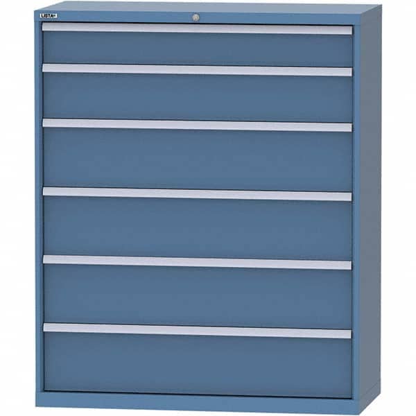 LISTA - 6 Drawer, 99 Compartment Bright Blue Steel Modular Storage Cabinet - Apex Tool & Supply