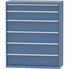 LISTA - 6 Drawer, 99 Compartment Bright Blue Steel Modular Storage Cabinet - Apex Tool & Supply