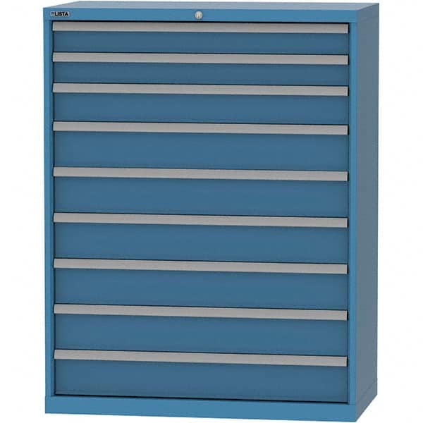 LISTA - 9 Drawer, 84 Compartment Bright Blue Steel Modular Storage Cabinet - Apex Tool & Supply