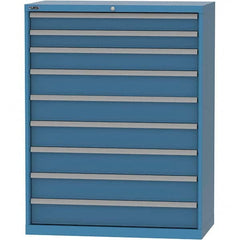 LISTA - 9 Drawer, 84 Compartment Bright Blue Steel Modular Storage Cabinet - Apex Tool & Supply
