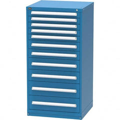 Vidmar - 11 Drawer, 45 Compartment Bright Blue Steel Modular Storage Cabinet - Apex Tool & Supply