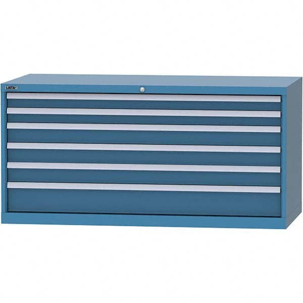LISTA - 6 Drawer, 84 Compartment Bright Blue Steel Modular Storage Cabinet - Apex Tool & Supply