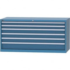 LISTA - 6 Drawer, 84 Compartment Bright Blue Steel Modular Storage Cabinet - Apex Tool & Supply