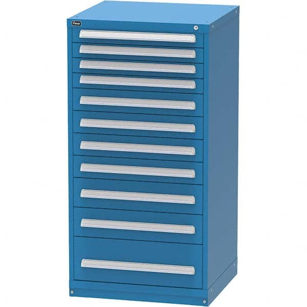 Vidmar - 11 Drawer, 60 Compartment Bright Blue Steel Modular Storage Cabinet - Apex Tool & Supply
