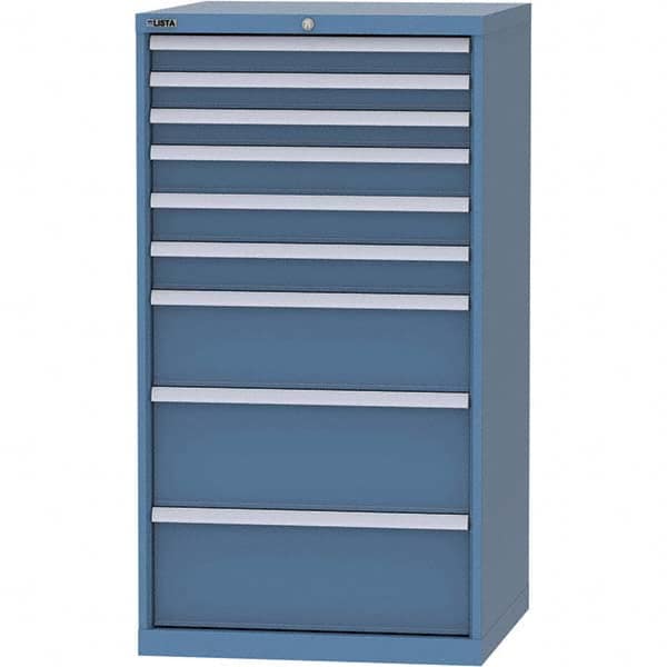 LISTA - 9 Drawer, 45 Compartment Bright Blue Steel Modular Storage Cabinet - Apex Tool & Supply