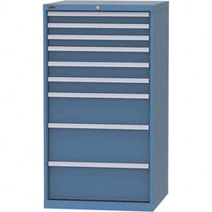 LISTA - 9 Drawer, 45 Compartment Bright Blue Steel Modular Storage Cabinet - Apex Tool & Supply