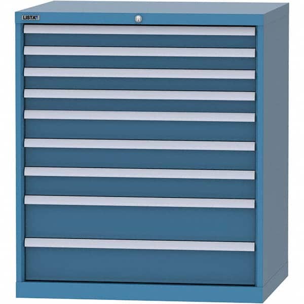 LISTA - 9 Drawer, 84 Compartment Bright Blue Steel Modular Storage Cabinet - Apex Tool & Supply