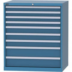 LISTA - 9 Drawer, 84 Compartment Bright Blue Steel Modular Storage Cabinet - Apex Tool & Supply