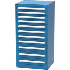 Vidmar - 11 Drawer, 124 Compartment Bright Blue Steel Modular Storage Cabinet - Apex Tool & Supply