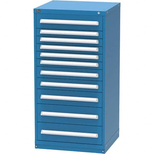 Vidmar - 11 Drawer, 60 Compartment Bright Blue Steel Modular Storage Cabinet - Apex Tool & Supply