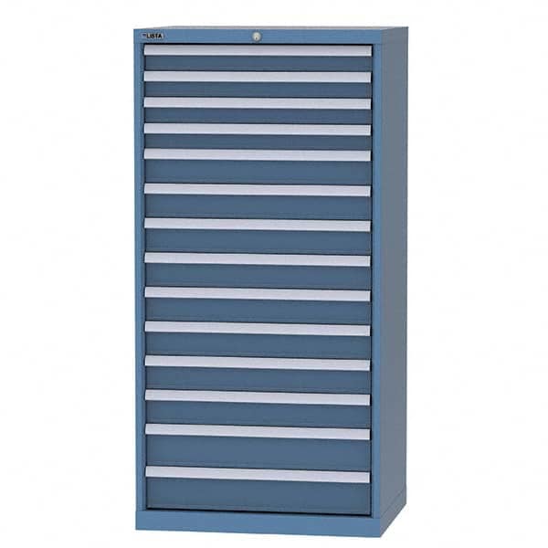LISTA - 12 Drawer, 93 Compartment Bright Blue Steel Modular Storage Cabinet - Apex Tool & Supply