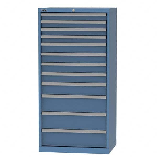 LISTA - 12 Drawer, 93 Compartment Bright Blue Steel Modular Storage Cabinet - Apex Tool & Supply