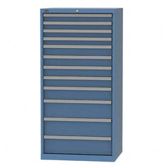 LISTA - 12 Drawer, 93 Compartment Bright Blue Steel Modular Storage Cabinet - Apex Tool & Supply