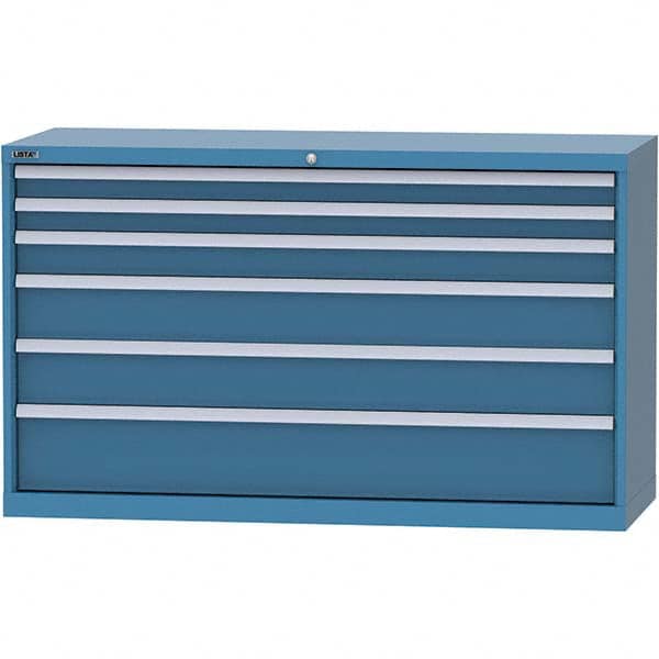 LISTA - 6 Drawer, 84 Compartment Bright Blue Steel Modular Storage Cabinet - Apex Tool & Supply