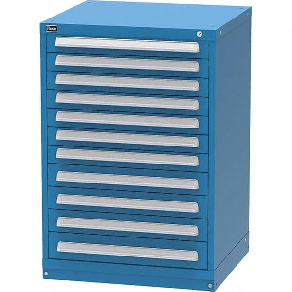 Vidmar - 11 Drawer, 344 Compartment Bright Blue Steel Modular Storage Cabinet - Apex Tool & Supply