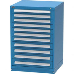 Vidmar - 11 Drawer, 344 Compartment Bright Blue Steel Modular Storage Cabinet - Apex Tool & Supply