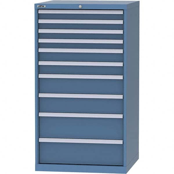 LISTA - 10 Drawer, 45 Compartment Bright Blue Steel Modular Storage Cabinet - Apex Tool & Supply