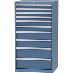 LISTA - 10 Drawer, 45 Compartment Bright Blue Steel Modular Storage Cabinet - Apex Tool & Supply
