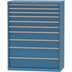 LISTA - 10 Drawer, 84 Compartment Bright Blue Steel Modular Storage Cabinet - Apex Tool & Supply