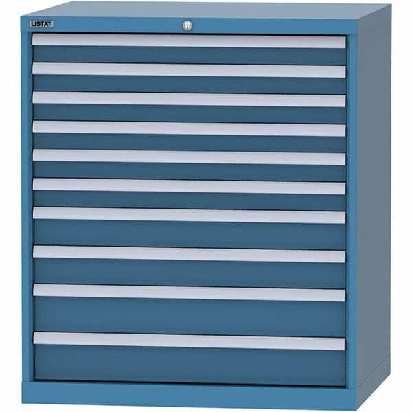 LISTA - 10 Drawer, 84 Compartment Bright Blue Steel Modular Storage Cabinet - Apex Tool & Supply