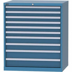 LISTA - 10 Drawer, 84 Compartment Bright Blue Steel Modular Storage Cabinet - Apex Tool & Supply