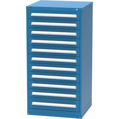Vidmar - 11 Drawer, 124 Compartment Bright Blue Steel Modular Storage Cabinet - Apex Tool & Supply