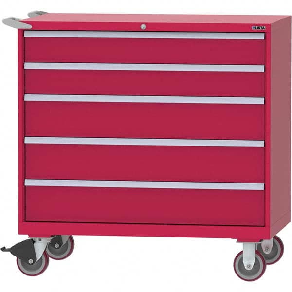 LISTA - 5 Drawer, 99 Compartment Bright Blue Steel Modular Storage Cabinet - Apex Tool & Supply