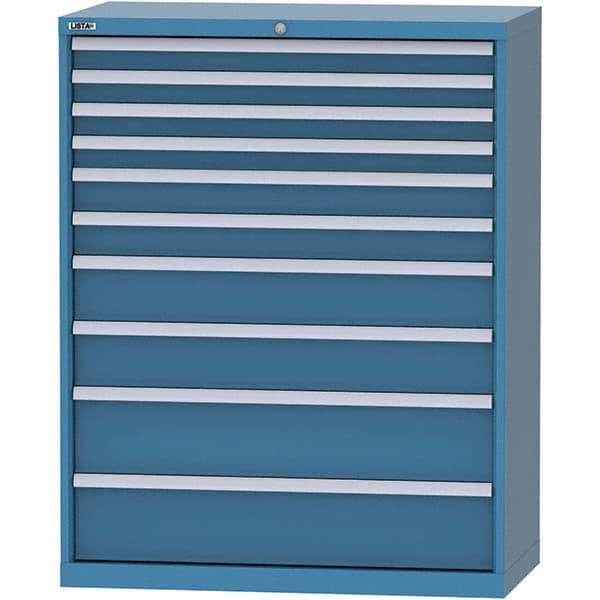 LISTA - 10 Drawer, 84 Compartment Bright Blue Steel Modular Storage Cabinet - Apex Tool & Supply