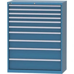 LISTA - 10 Drawer, 84 Compartment Bright Blue Steel Modular Storage Cabinet - Apex Tool & Supply