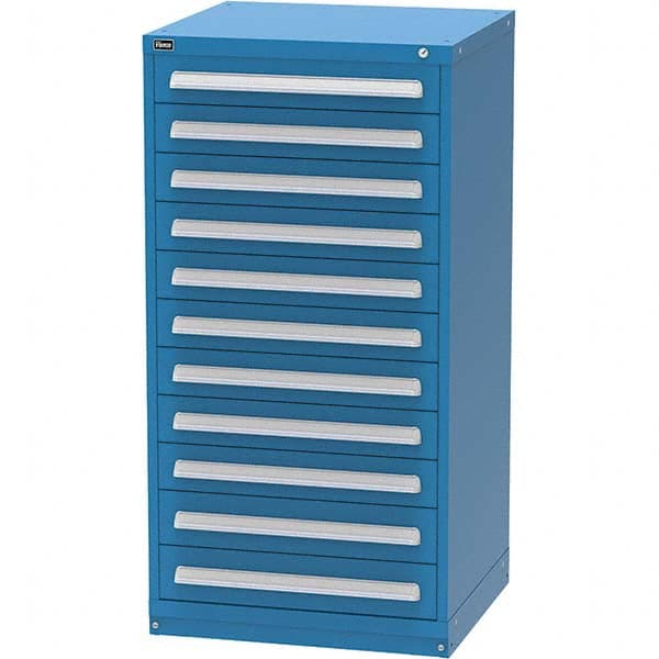 Vidmar - 11 Drawer, 344 Compartment Bright Blue Steel Modular Storage Cabinet - Apex Tool & Supply