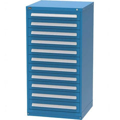 Vidmar - 11 Drawer, 344 Compartment Bright Blue Steel Modular Storage Cabinet - Apex Tool & Supply