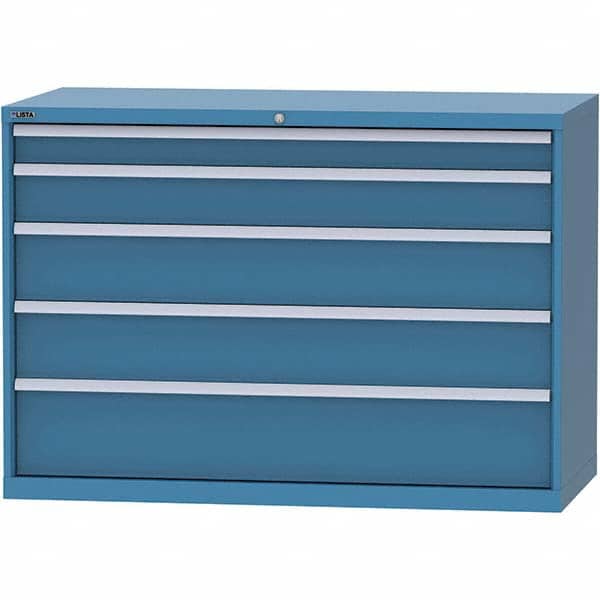 LISTA - 5 Drawer, 84 Compartment Bright Blue Steel Modular Storage Cabinet - Apex Tool & Supply
