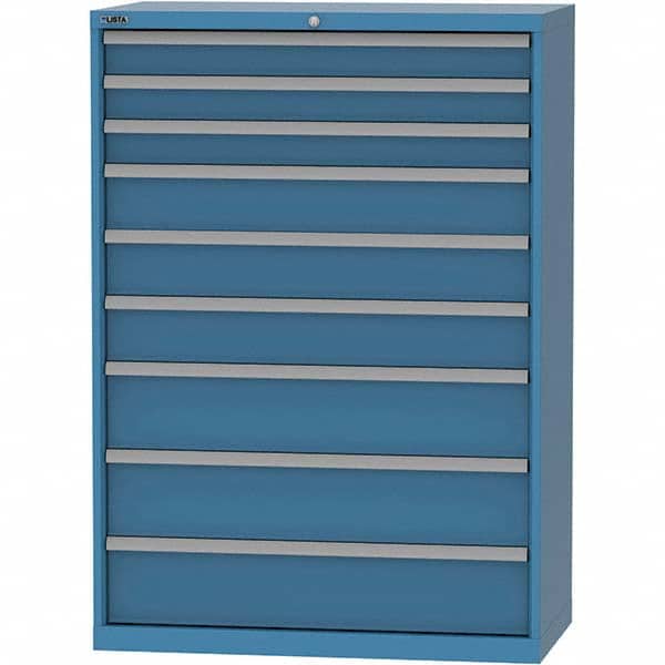 LISTA - 9 Drawer, 84 Compartment Bright Blue Steel Modular Storage Cabinet - Apex Tool & Supply