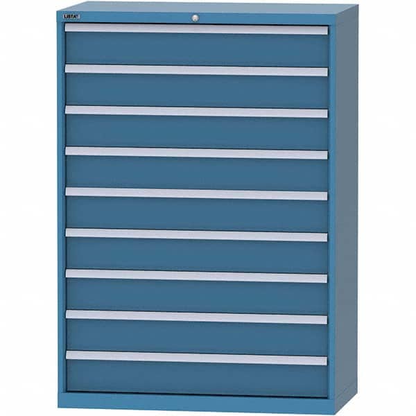 LISTA - 9 Drawer, 84 Compartment Bright Blue Steel Modular Storage Cabinet - Apex Tool & Supply