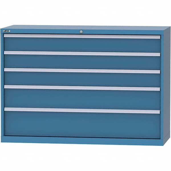LISTA - 5 Drawer, 84 Compartment Bright Blue Steel Modular Storage Cabinet - Apex Tool & Supply