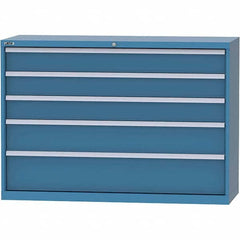 LISTA - 5 Drawer, 84 Compartment Bright Blue Steel Modular Storage Cabinet - Apex Tool & Supply