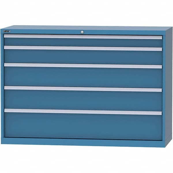 LISTA - 5 Drawer, 84 Compartment Bright Blue Steel Modular Storage Cabinet - Apex Tool & Supply