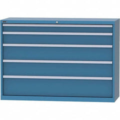 LISTA - 5 Drawer, 84 Compartment Bright Blue Steel Modular Storage Cabinet - Apex Tool & Supply