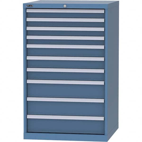 LISTA - 10 Drawer, 45 Compartment Bright Blue Steel Modular Storage Cabinet - Apex Tool & Supply