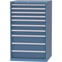 LISTA - 10 Drawer, 45 Compartment Bright Blue Steel Modular Storage Cabinet - Apex Tool & Supply