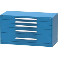 Vidmar - 5 Drawer, 45 Compartment Bright Blue Steel Modular Storage Cabinet - Apex Tool & Supply