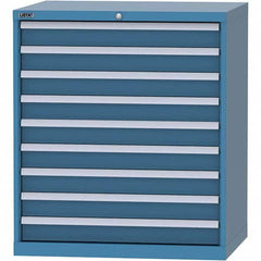 LISTA - 9 Drawer, 84 Compartment Bright Blue Steel Modular Storage Cabinet - Apex Tool & Supply