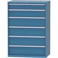 LISTA - 6 Drawer, 99 Compartment Bright Blue Steel Modular Storage Cabinet - Apex Tool & Supply