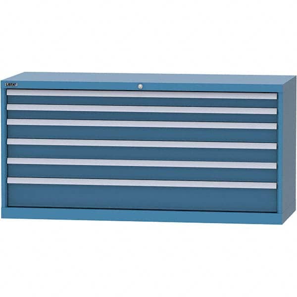LISTA - 6 Drawer, 84 Compartment Bright Blue Steel Modular Storage Cabinet - Apex Tool & Supply