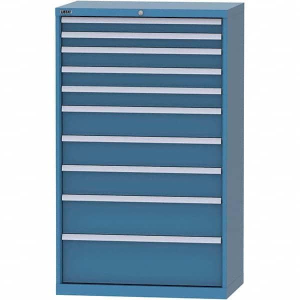 LISTA - 10 Drawer, 84 Compartment Bright Blue Steel Modular Storage Cabinet - Apex Tool & Supply