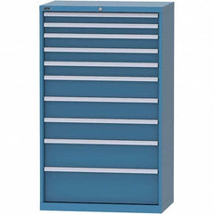 LISTA - 10 Drawer, 84 Compartment Bright Blue Steel Modular Storage Cabinet - Apex Tool & Supply