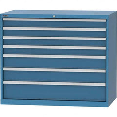 LISTA - 7 Drawer, 99 Compartment Bright Blue Steel Modular Storage Cabinet - Apex Tool & Supply