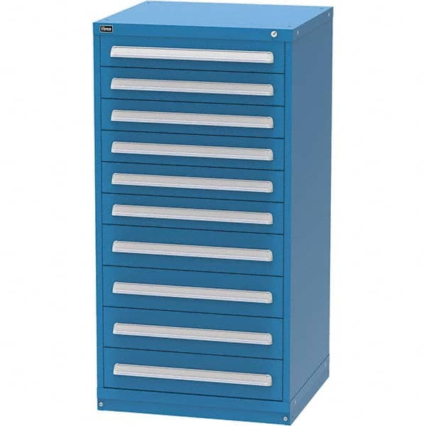 Vidmar - 10 Drawer Bright Blue Steel Modular Storage Cabinet - Apex Tool & Supply