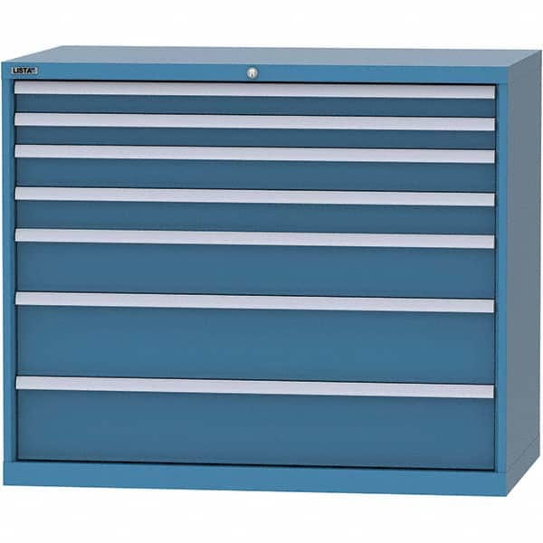 LISTA - 7 Drawer, 99 Compartment Bright Blue Steel Modular Storage Cabinet - Apex Tool & Supply